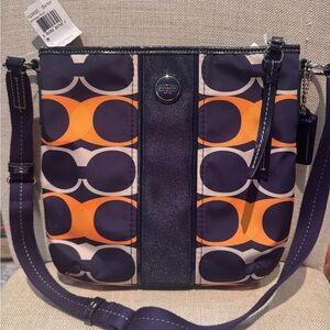 New with Tags Coach Crossbody Bag in Navy and Orange.